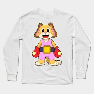 Dog at Boxing with Boxing gloves Long Sleeve T-Shirt